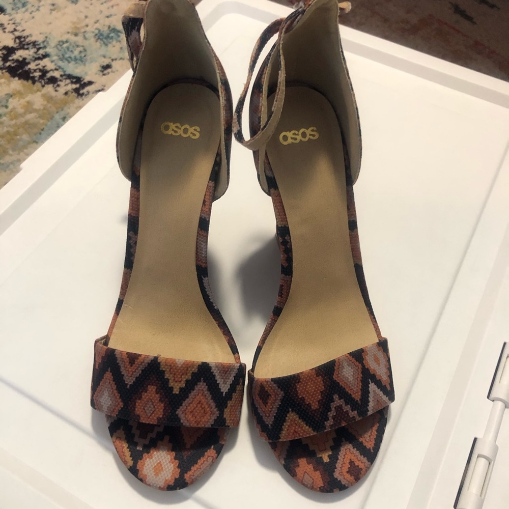 Asos wedge tribal print heels size 7